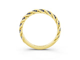 Yellow gold Twisted Pavé Round Blue Sapphire Eternity Band with Shared Prong Setting_9