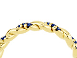 Yellow gold Twisted Pavé Round Blue Sapphire Eternity Band_10