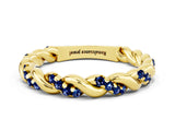 Yellow gold Twisted Pavé Round Blue Sapphire Eternity Band_6