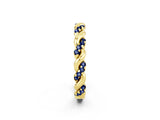 Yellow gold Twisted Pavé Round Blue Sapphire Eternity Band_8