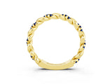 Yellow gold Twisted Pavé Round Blue Sapphire Eternity Band_9