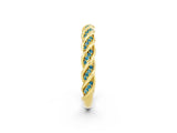 Yellow gold Twisted Pavé Round Blue Topaz Eternity Band with Shared Prong Setting_8