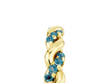 Yellow gold Twisted Pavé Round Blue Topaz Eternity Band_11