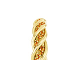 Yellow gold Twisted Pavé Round Citrine Eternity Band with Shared Prong Setting_11