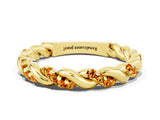 Yellow gold Twisted Pavé Round Citrine Eternity Band_6