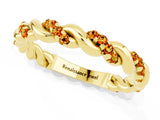 Yellow gold Twisted Pavé Round Citrine Eternity Band_7