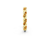Yellow gold Twisted Pavé Round Citrine Eternity Band_8