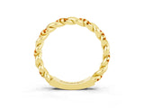 Yellow gold Twisted Pavé Round Citrine Eternity Band_9
