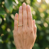 18K Yellow Gold Twisted Pavé Round Diamond Eternity Band