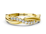 Yellow gold Twisted Pavé Round Diamond Infinity Band_4