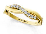 Yellow gold Twisted Pavé Round Diamond Infinity Band_5