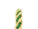 Yellow gold Twisted Pavé Round Emerald Eternity Band with Shared Prong Setting_11