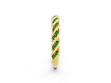 Yellow gold Twisted Pavé Round Emerald Eternity Band with Shared Prong Setting_8