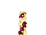 Yellow gold Twisted Pavé Round Garnet Eternity Band_11
