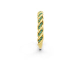 Yellow gold Twisted Pavé Round Green Sapphire Eternity Band with Shared Prong Setting_8