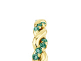 Yellow gold Twisted Pavé Round Green Sapphire Eternity Band_11