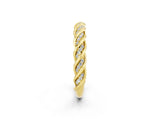 Yellow gold Twisted Pavé Round Moissanite Eternity Band with Shared Prong Setting_8