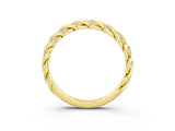 Yellow gold Twisted Pavé Round Moissanite Eternity Band with Shared Prong Setting_9