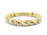 Yellow gold Twisted Pavé Round Moissanite Eternity Band_6