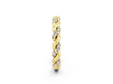 Yellow gold Twisted Pavé Round Moissanite Eternity Band_8