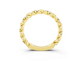Yellow gold Twisted Pavé Round Moissanite Eternity Band_9