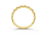 Yellow gold Twisted Pavé Round Morganite Eternity Band with Shared Prong Setting_9