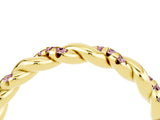 Yellow gold Twisted Pavé Round Morganite Eternity Band_10