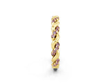 Yellow gold Twisted Pavé Round Morganite Eternity Band_8