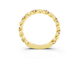 Yellow gold Twisted Pavé Round Morganite Eternity Band_9