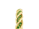Yellow gold Twisted Pavé Round Peridot Eternity Band with Shared Prong Setting_11