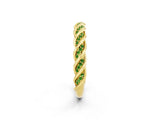 Yellow gold Twisted Pavé Round Peridot Eternity Band with Shared Prong Setting_8