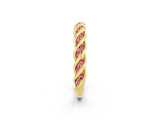Yellow gold Twisted Pavé Round Pink Sapphire Eternity Band with Shared Prong Setting_20