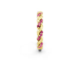 Yellow gold Twisted Pavé Round Pink Sapphire Eternity Band_20