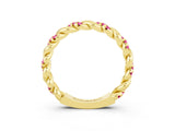 Yellow gold Twisted Pavé Round Pink Sapphire Eternity Band_21