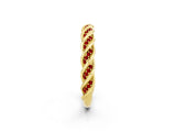 Yellow gold Twisted Pavé Round Ruby Eternity Band with Shared Prong Setting_8