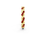 Yellow gold Twisted Pavé Round Ruby Eternity Band_8