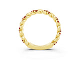 Yellow gold Twisted Pavé Round Ruby Eternity Band_9