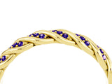 Yellow gold Twisted Pavé Round Tanzanite Eternity Band with Shared Prong Setting_10