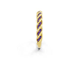 Yellow gold Twisted Pavé Round Tanzanite Eternity Band with Shared Prong Setting_8