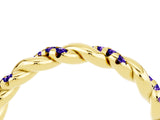 Yellow gold Twisted Pavé Round Tanzanite Eternity Band_10