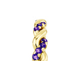 Yellow gold Twisted Pavé Round Tanzanite Eternity Band_11