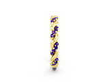 Yellow gold Twisted Pavé Round Tanzanite Eternity Band_8