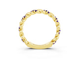Yellow gold Twisted Pavé Round Tanzanite Eternity Band_9