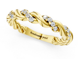 18K Yellow Gold Twisted Pavé Round Diamond Eternity Band