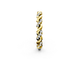 18K Yellow Gold Twisted Pavé Round Diamond Eternity Band
