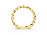 18K Yellow Gold Twisted Pavé Round Diamond Eternity Band