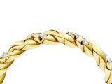 18K Yellow Gold Twisted Pavé Round Diamond Eternity Band