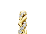 18K Yellow Gold Twisted Pavé Round Diamond Eternity Band