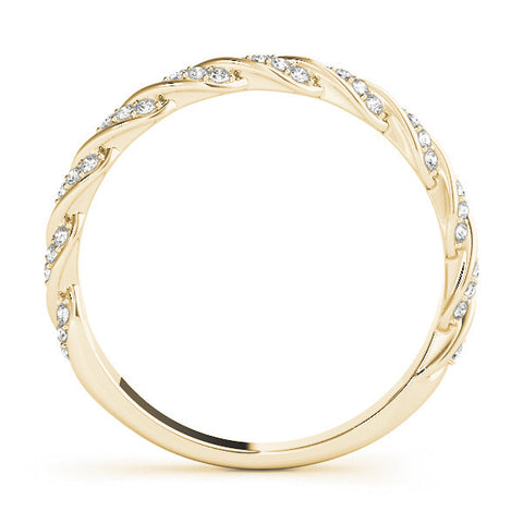 Yellow gold Twisted Pave Round Diamond Eternity Band with Shared Prong Setting 2