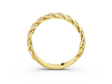 Yellow gold Twisted Pave Round Diamond Eternity Band with Shared Prong Setting_93